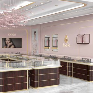 Sang Trọng Vàng bán lẻ đồ trang sức cửa hàng thiết kế truy cập Bảng hiển thị đồ trang sức cửa hàng đồ nội thất thủy tinh trang sức giới thiệu Đèn Led - Product Image 1