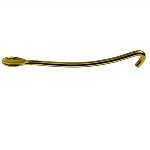 Ensemble de cuillères en résine de Shilajit plaqué or avec manche incurvé, mini-cuillère doseuse pour la manipulation de médicaments et suppléments ayurvédiques - Product Image 1