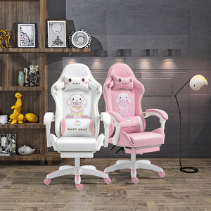 Chaise de jeu en cuir style exécutif avec repose-pieds rétractable, design ergonomique, appui-tête, coussin lombaire, siège en mousse à mémoire de forme, vérin à gaz 3 positions - Product Image 3