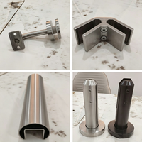 Poteau de fixation en verre en acier inoxydable moderne sur mesure pour clôture de piscine, garde-corps sans cadre pour balcon, escalier, terrasse, jardin, villa