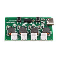Type-C USB Module d'humidificateur à quatre pulvérisations Carte de commande d'humidificateur DIY Carte d'entraînement d'atomiseur Carte d'entraînement à ultrasons à quatre voies