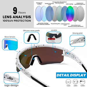 Lunettes de soleil de sport de designer, verres polarisés anti-buée, lunettes de cyclisme et de course, lunettes de pêche pour hommes, lunettes de pickleball, lunettes de sécurité, logo personnalisé - Product Image 3