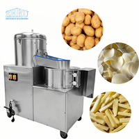 Aardappelwas-, snij-, schil- en snijmachine voor de industrie, elektrische aardappelschiller en -snijder voor chips