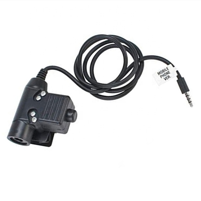 U94 PTT Adapter Headset Cable Plug PTT Walkie Talkie Connector with 3.5mm Mobile Phone Audio Jack