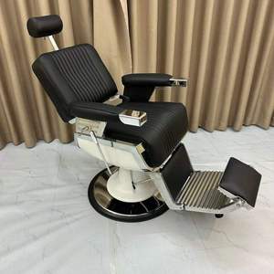 Silla de barbero hidráulica de alta resistencia, venta al por mayor de fábrica, muebles de salón de belleza, silla de barbero giratoria con inclinación ajustable. - Product Image 1