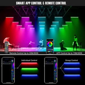 Barra de Luces LED para Escenario, 60W, Doble Fila, 108 LEDs, Control Remoto/App, Multicolor, Clasificación IP33, para Uso en Clubes - Product Image 3