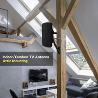 Antenne TV numérique HD longue portée Antop pour extérieur et intérieur avec gain de 27 dB et VHF amélioré pour la réception des chaînes de télévision locales