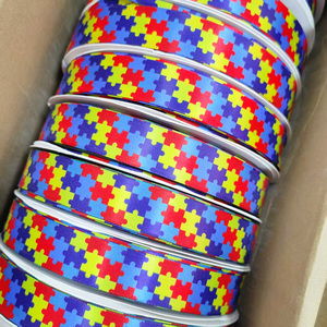 Cinta de Raso para Concienciación sobre el <span class=keywords><strong>Autismo</strong></span>, 7/8 Pulgadas, con Logotipo, Ecológica, al por Mayor - Product Image 6