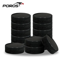 POROS rondelles de hockey sur glace en caoutchouc pour la pratique et l'entraînement classique, règlement officiel, 6oz diamètre 3 "épaisseur noir