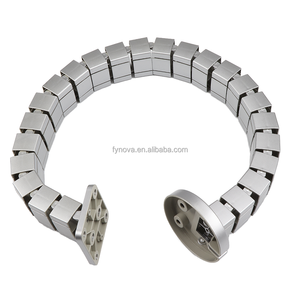 Gestion des câbles ABS serpent réglable en hauteur sous l'organisateur de fil d'entrée Quad de bureau pour l'application de meubles de bureau pour Table - Product Image 2