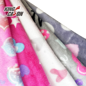 KINGCASON Proveedor de tela Poly Two Side Brush 130gsm Personalizado Corazón Impreso Suave Cómodo Franela Fleece Tela para niños - Product Image 3