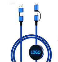 Nouveau Câble de Charge Multi-USB-C 4-en-1 Personnalisé 60W PD Charge Rapide OTG avec Logo LED Lumineux pour iPhone 14 15 16 17 18
