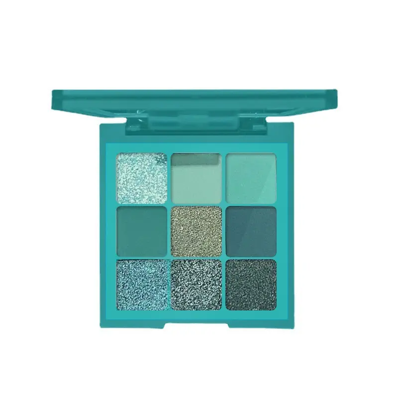 Green ink paper eye shadow Cyan nove colori eye shadow plate illumina gli occhi