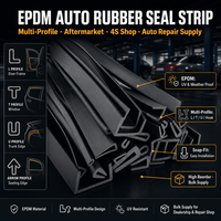 Tira de sellado de goma flocada EPDM para ventanas de coche, tira de sellado personalizable para el canal de goteo del cristal automotriz, resistente a la intemperie