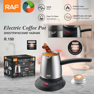 Juego de cafetera turca clásica tradicional de estilo europeo, hervidor eléctrico de acero inoxidable con mango de plástico duradero - Product Image 6