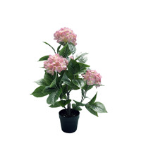 Tanaman Pot Hydrangea Buatan untuk Dekorasi Lantai, Bunga Buatan untuk Pajangan Kantor Dalam & Luar Ruangan, Sangat Realistis
