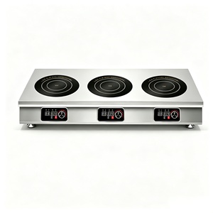 Table de cuisson à induction commerciale à 3 brûleurs à chauffage rapide, 3500W par brûleur avec minuterie et contrôle de la température pour les magasins de Malatang - Product Image 6