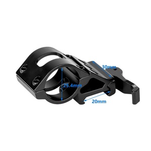 Support de lampe torche et d'optique en alliage d'aluminium noir mat 87g, base 20mm, collier de serrage rapide décalé à 45 degrés pour tubes de 25,4mm/30mm - Product Image 6