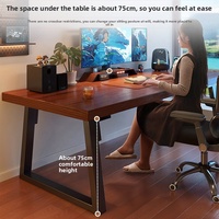 Vente directe d'usine GEDO, bureau d'ordinateur en bois personnalisé pour la maison et le bureau, table d'ordinateur de jeu avec cadre en acier de 4 cm d'épaisseur
