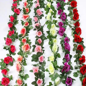 Оптовая продажа, 2,3 метр, искусственная Роза, Цветочная лоза для праздничных украшений, на Рождество, Новый год, Хэллоуин, школьная свадьба - Product Image 1