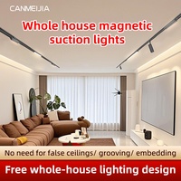 Luminaires magnétiques encastrés au plafond, style moderne, design ultra fin, éclairage LED sur rail intérieur, spots suspendus
