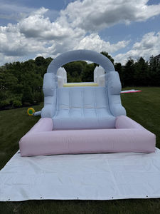 Château gonflable blanc de 25 pieds, parcours d'obstacles gonflable commercial en PVC, château gonflable aquatique, <span class=keywords><strong>macaron</strong></span> de rêve 25x9x9 pieds - Product Image 6