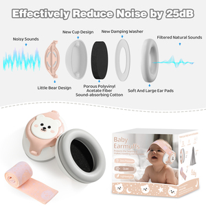 Orejeras Antiruido para Niños, Bebés e Infantes, Orejeras de Seguridad de 25db, Diadema Insonorizante, Protección Auditiva para Dormir - Product Image 4