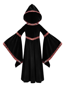 <span class=keywords><strong>Disfraz</strong></span> de bruja para niñas, <span class=keywords><strong>disfraz</strong></span> de Carnaval de Halloween, <span class=keywords><strong>hechicera</strong></span> Medieval, vestido gótico pagano de terciopelo con capucha, capa de mago vampiro - Product Image 5