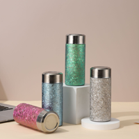 Bouteille d'eau de luxe en titane à effet givré, double paroi sous vide, mini thermos de voyage léger, tasse saine, maintien thermique 12 heures
