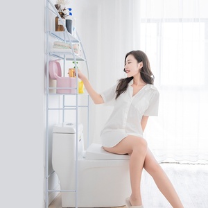 Étagère de salle de bain sur pied en fer à 3 niveaux et <span class=keywords><strong>support</strong></span> de rangement avec supports pour sèche-cheveux, toilettes et machine à laver Modèle 0092/0093 - Product Image 4