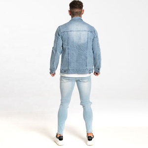 High Quality Oem Washed Jeans <strong>Jacket</strong> <strong>Light</strong> Blue Denim <strong>Mens</strong> <strong>Jackets</strong> - Product Image 4