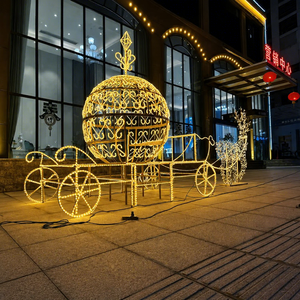 LED Christmas Sleigh Reindeer Motif Light Outdoor Holiday Decoration For Street Landscape Project - Product Image 1