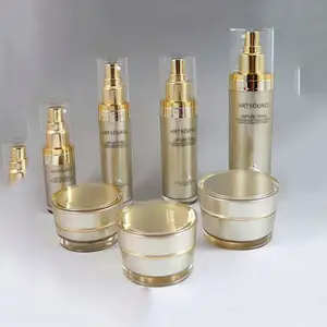 5G 15G 30G 50G Bulat Kosmetik Jar dan 15Ml 30Ml 50Ml 80Ml 120Ml Mewah Perawatan Kulit Lotion Akrilik Kemasan Botol untuk Perawatan Kulit