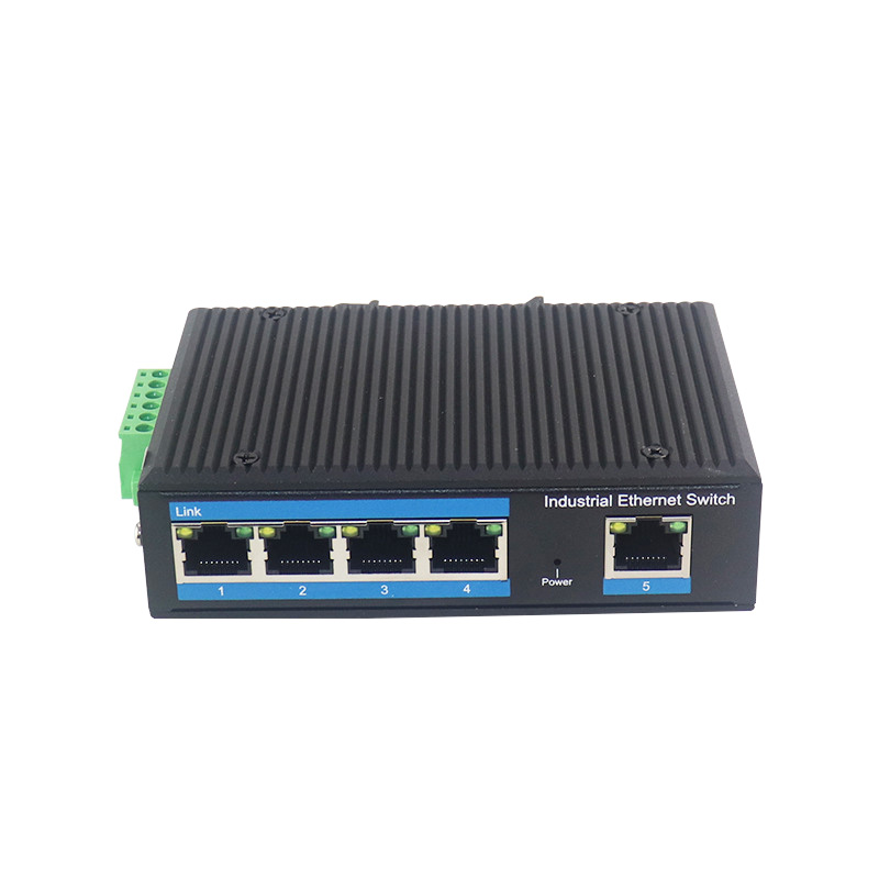 Industrial Ethernet Switch 5 Port Gigabit, Fiber Optic Switch Hub Switch jaringan tidak dikelola Transceiver Fiber Optik