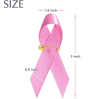 Rubans roses Épingles en satin Épingles de sûreté pour la sensibilisation au cancer du sein