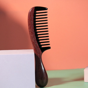 Sandalwood Scalp Massage Hair Brush 15-20Cm <b>Wide</b> Tooth For General Population - Product Image 4