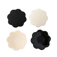 Couvertures de mamelon en tissu à fleurs rondes brossées avec diamant 8 cm adhésif Invisible Gather Soft Reusable Sexy Lift Breast