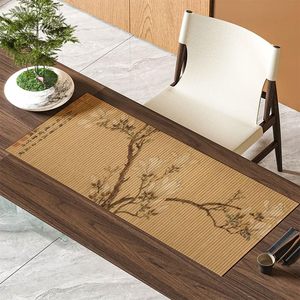 Runner da Tavola in Stile Asiatico Ecologico in Bambù e Fibra di Rayon con <span class=keywords><strong>Dipinti</strong></span> Cinesi <span class=keywords><strong>Antichi</strong></span>, Design Zen per Arredamento Casa - Product Image 5