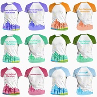 T-shirt de sport OEM personnalisé à coupe ample, imprimé numériquement sur toute la surface, séchage rapide, respirant, anti-plis, anti-humidité, idéal pour le marathon