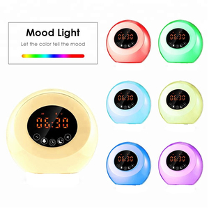 Horloge de Table Portable réveil lumière lever du soleil réveil haut-parleur <span class=keywords><strong>Radio</strong></span> FM aide au sommeil pour chambre Rechargeable horloge de bureau <span class=keywords><strong>lampe</strong></span> - Product Image 4