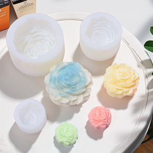 Juego de moldes de silicona de flores 3D OEM, molde de vela en forma de rosa, regalo de San Valentín, Idea de peonía, Clavel, Bola de rosa, Fondant, 3 uds. - Product Image 5