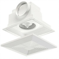 Ventilateur d'extraction de salle de bain domestique facile à nettoyer avec grille en plastique 100 CFM, 4 pales, silencieux, pour plafond