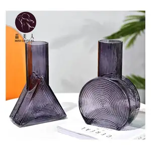 Moderne Hydrocultuur Glazen Vaas Creatieve Transparant Grijs Tafelblad Vaas Voor Home Woonkamer Decoratie Vazen