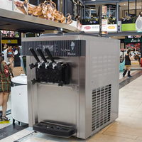 Machine à glace molle commerciale automatique neuve, vente en gros d'usine, 220V électrique, 3 saveurs