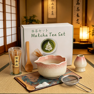 Ensemble de <span class=keywords><strong>matcha</strong></span> en céramique personnalisé en gros, boîte traditionnelle japonaise, poudre de <span class=keywords><strong>thé</strong></span> <span class=keywords><strong>matcha</strong></span> fréquemment utilisée, fouet et outils pour les amateurs de <span class=keywords><strong>matcha</strong></span>, <span class=keywords><strong>kit</strong></span> cadeau - Product Image 5