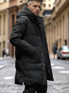 Giacca Taglia XL Antivento da Uomo Cappotto Invernale per Allenamento di Calcio Caldo <span class=keywords><strong>Piumino</strong></span> Capospalla di Media Lunghezza Giacca a Vento Lunga da Uomo - Product Image 4