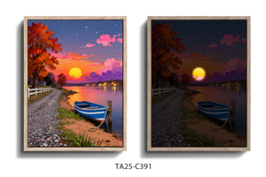Stampe su tela con cornice: Splendido tramonto sul fiume Olanda, ideale come decorazione da parete per la casa - Product Image 4
