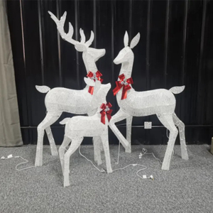 Familia de Ciervos 3D Grande de 3 Piezas con <span class=keywords><strong>Luces</strong></span> LED, Macho, Hembra y Cervatillo, Motivo Luminoso Navideño para Decoraciones de <span class=keywords><strong>Navidad</strong></span> en Exteriores - Product Image 3