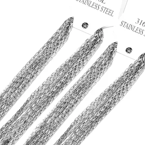 Mode Groothandel Vier Kleuren Optionele Nieuwe 2Mm Vergulde 316L Rvs Box Chain Ketting Voor Unisex