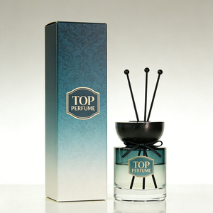 अद्भुत नीले-हरे ढाल बेलनाकार रिड डिफ्यूज़र की बोतलें मोटी तल, लकड़ी के लिड्स और मुफ्त रेड स्टिक - Product Image 1